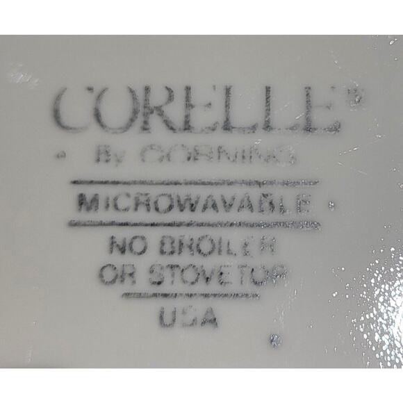 Corelle Blue Symphony 12 1/4" x 10" Platter Blue Stripe Peach Flower - Picture 11 of 11